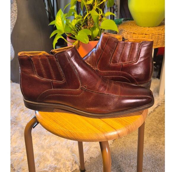 Vintage Florsheim Men\'s Ankle Side Zipper Leather Boots Size 11 main image 5